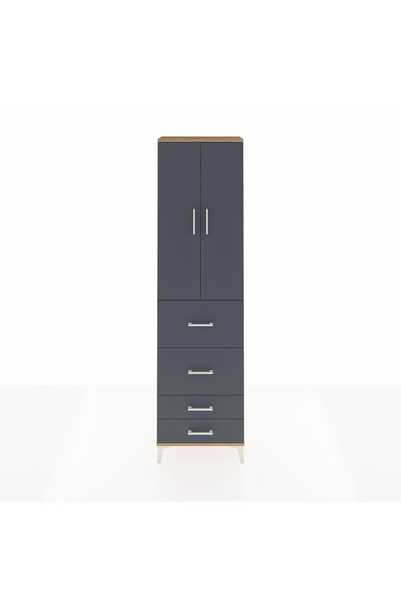 Arges Dolap 3 Raflı 4 Çekmeceli 2 Kapaklı 60x30x221