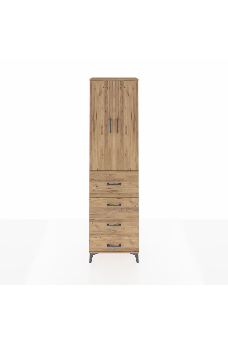 Arges Dolap 3 Raflı 4 Çekmeceli 2 Kapaklı 60x30x221