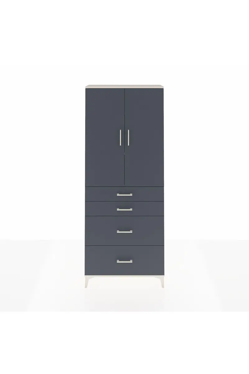 Arges Dolap 3 Raflı 4 Çekmeceli 2 Kapaklı 88x30x221