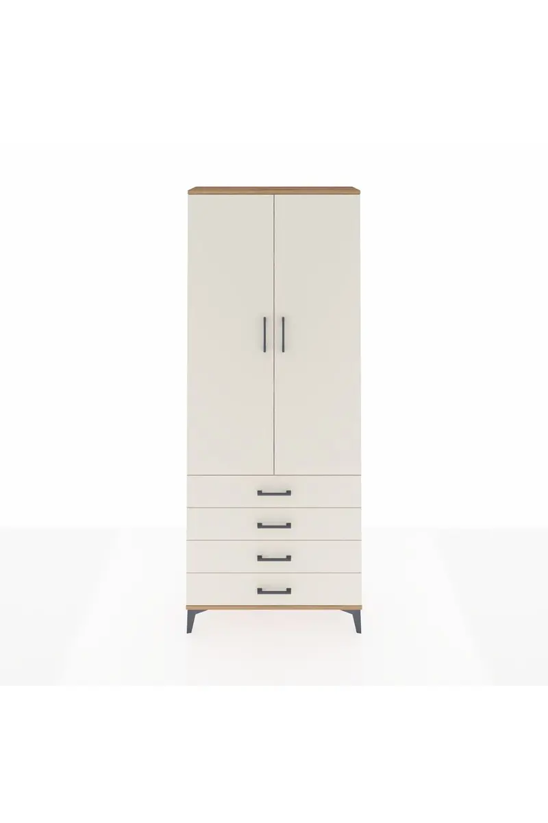 Arges Dolap 3 Raflı 4 Çekmeceli 2 Kapaklı 88x30x221