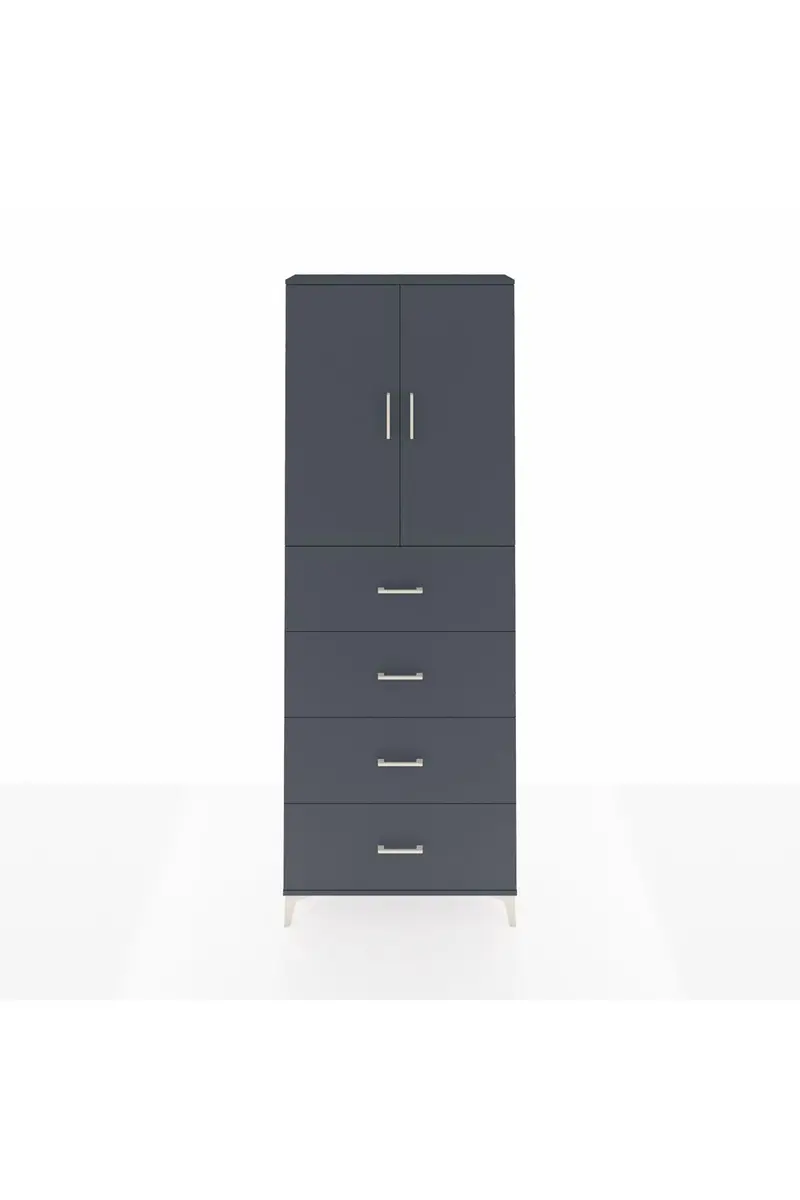 Arges Dolap 3 Raflı 4 Çekmeceli 2 Kapaklı 88x30x243