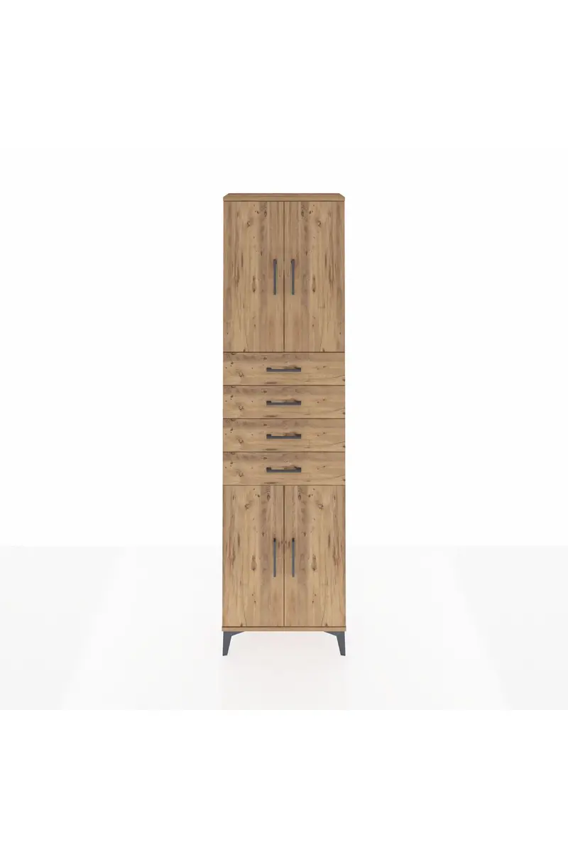 Arges Dolap 3 Raflı 4 Çekmeceli 4 Kapaklı 60x30x221