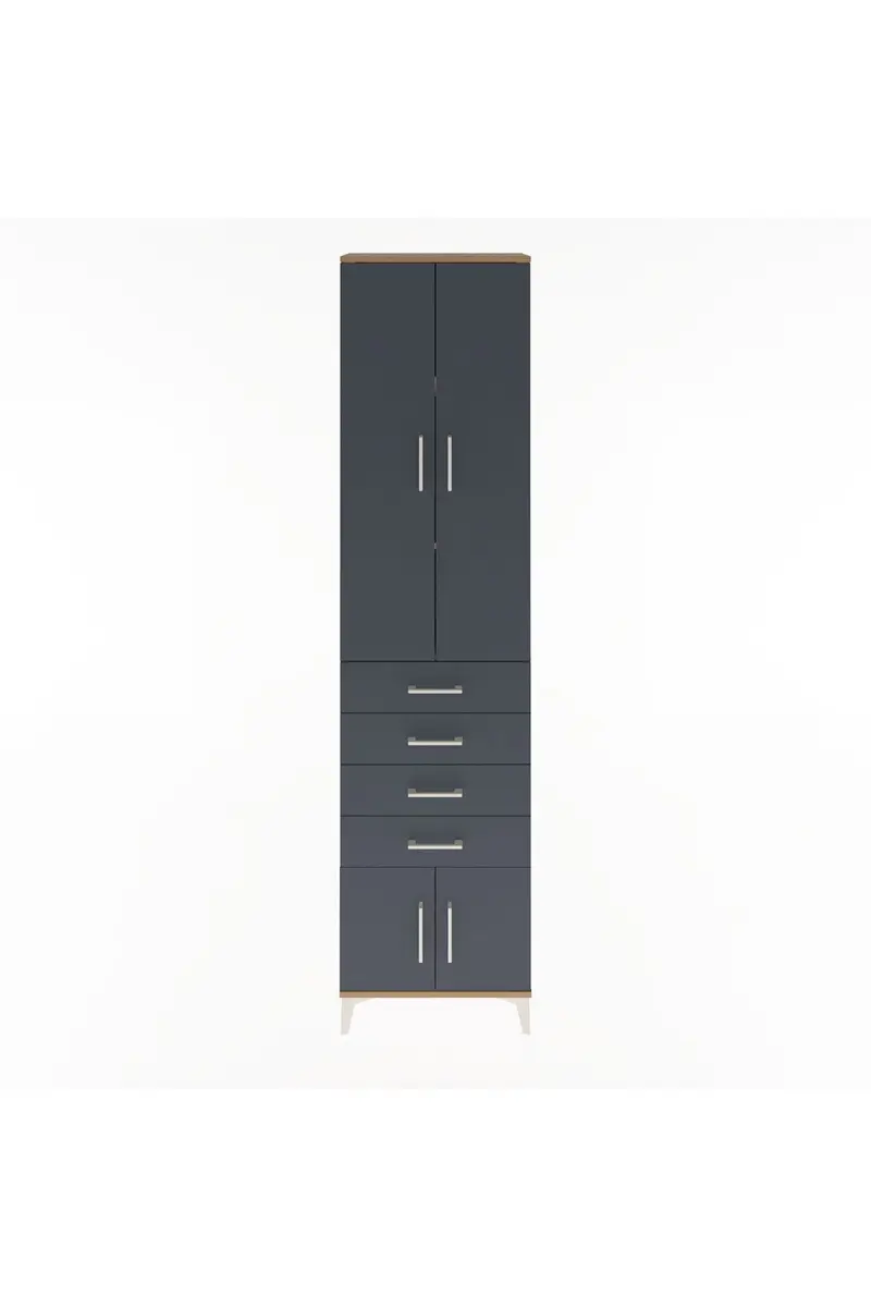 Arges Dolap 3 Raflı 4 Çekmeceli 4 Kapaklı 60x30x243