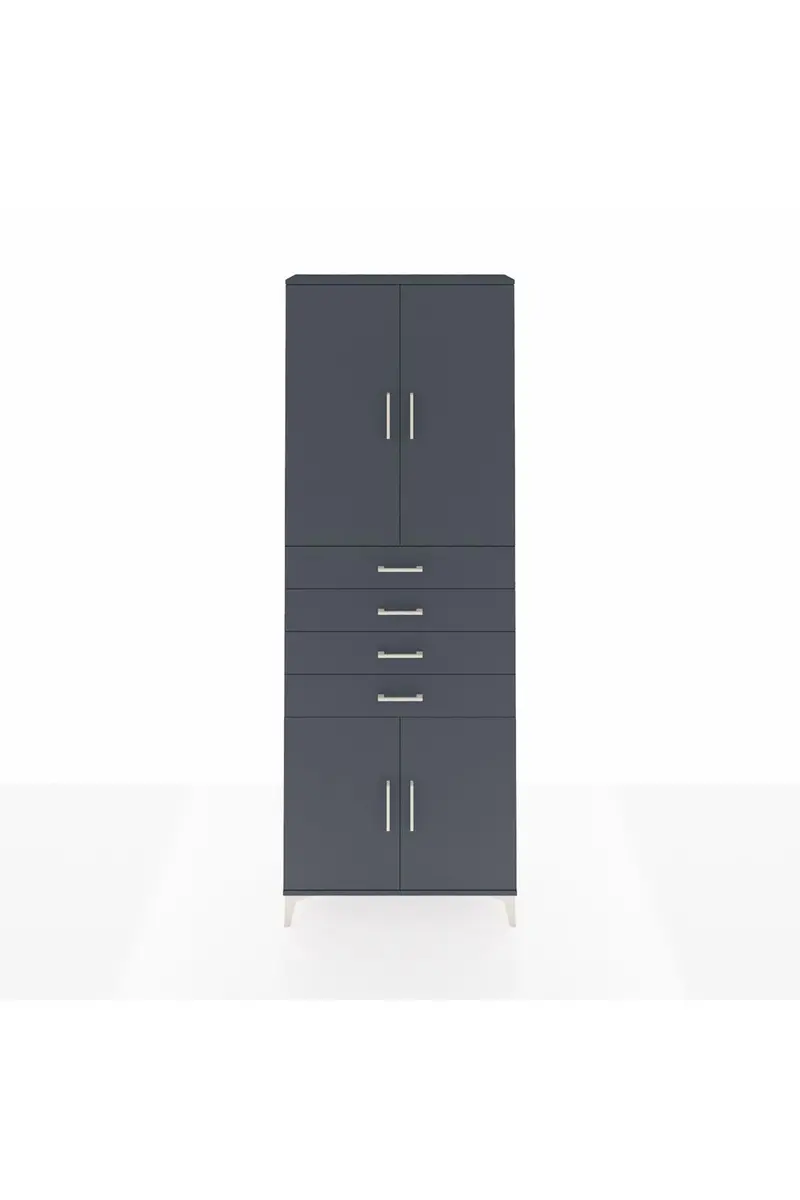 Arges Dolap 3 Raflı 4 Çekmeceli 4 Kapaklı 88x30x243