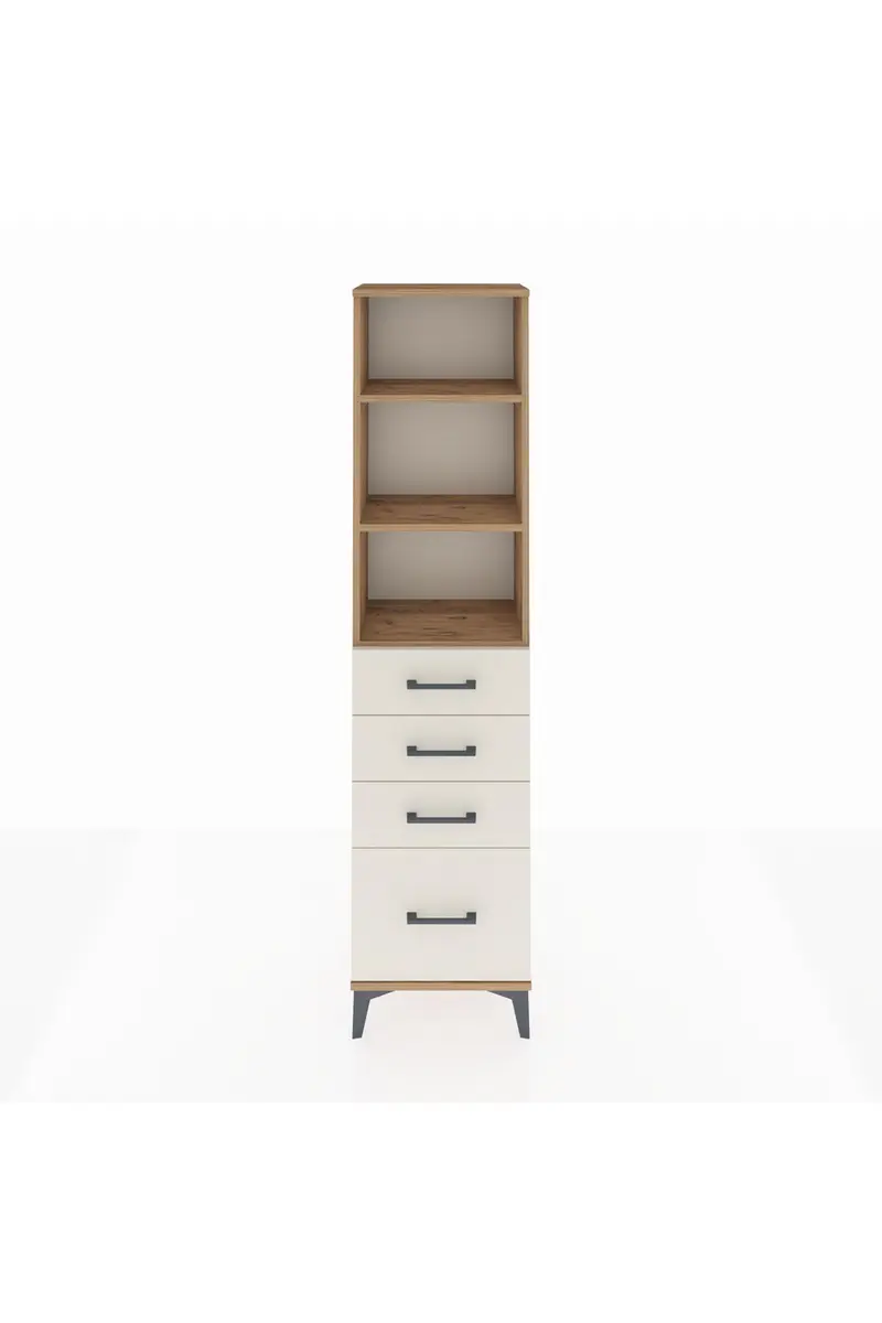 Arges Dolap 3 Raflı 4 Çekmeceli 44x30x182