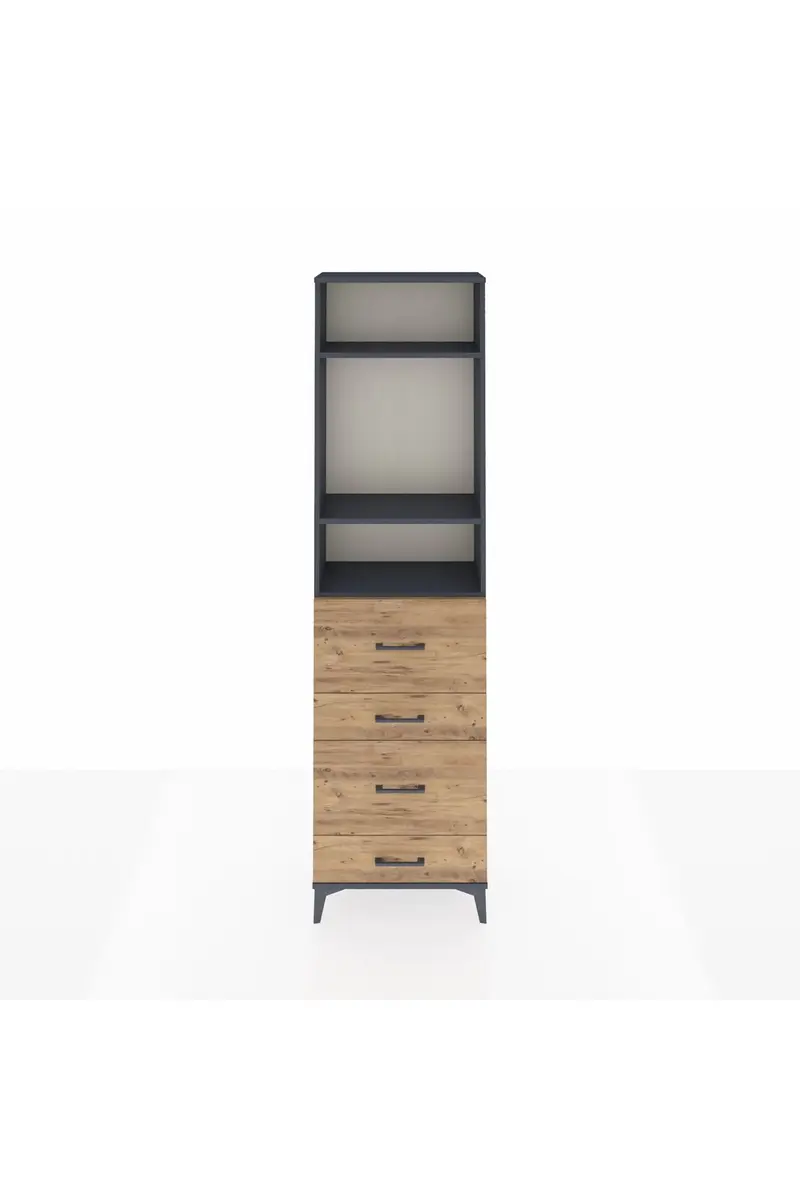 Arges Dolap 3 Raflı 4 Çekmeceli 60x30x221