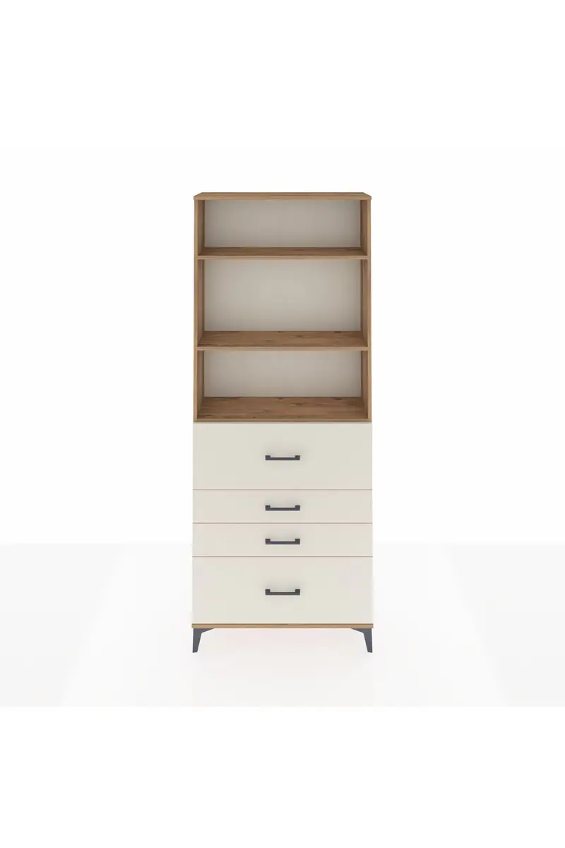 Arges Dolap 3 Raflı 4 Çekmeceli 88x30x221