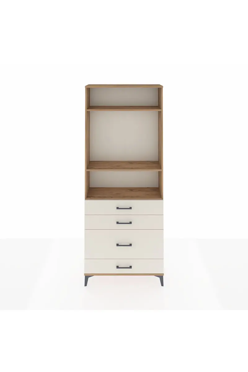 Arges Dolap 3 Raflı 4 Çekmeceli 88x30x221