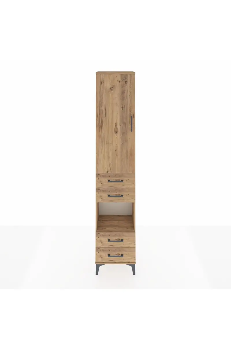 Arges Dolap 3 Raflı 4 Çekmeceli Tek Askılı 44x30x221