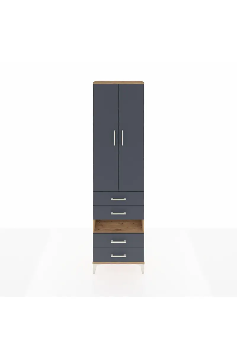 Arges Dolap 3 Raflı 4 Çekmeceli Tek Askılı 60x30x221