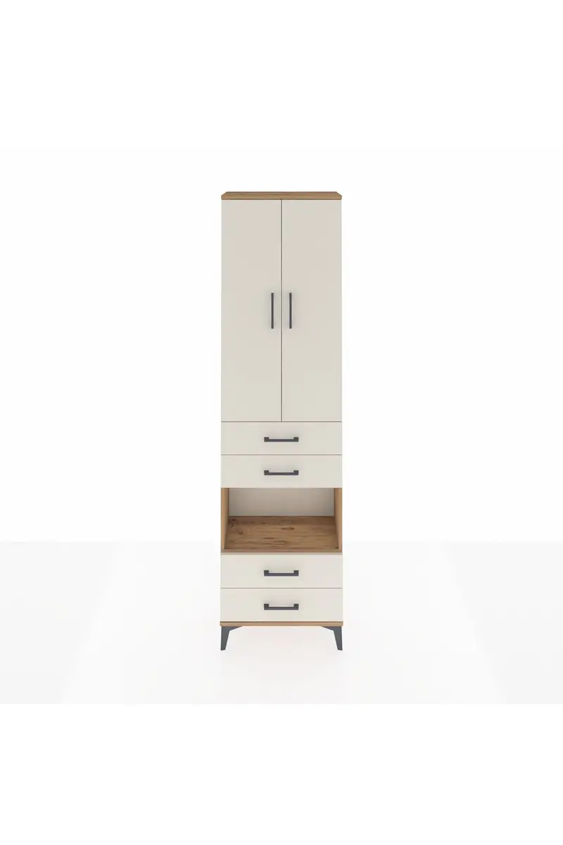 Arges Dolap 3 Raflı 4 Çekmeceli Tek Askılı 60x30x221