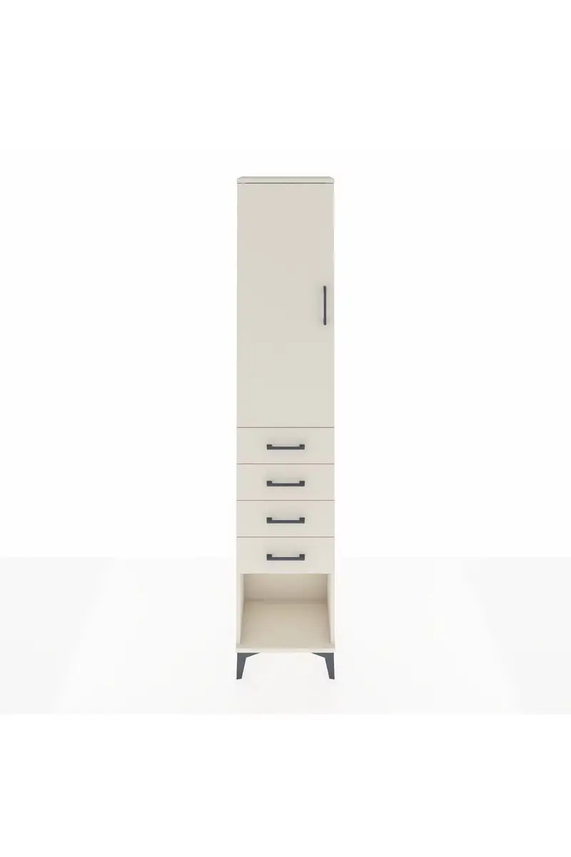 Arges Dolap 3 Raflı 4 Çekmeceli Tek Kapaklı 44x30x221