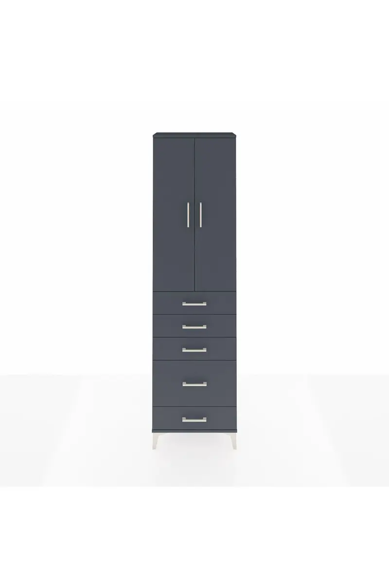 Arges Dolap 3 Raflı 5 Çekmeceli 2 Kapaklı 60x30x221