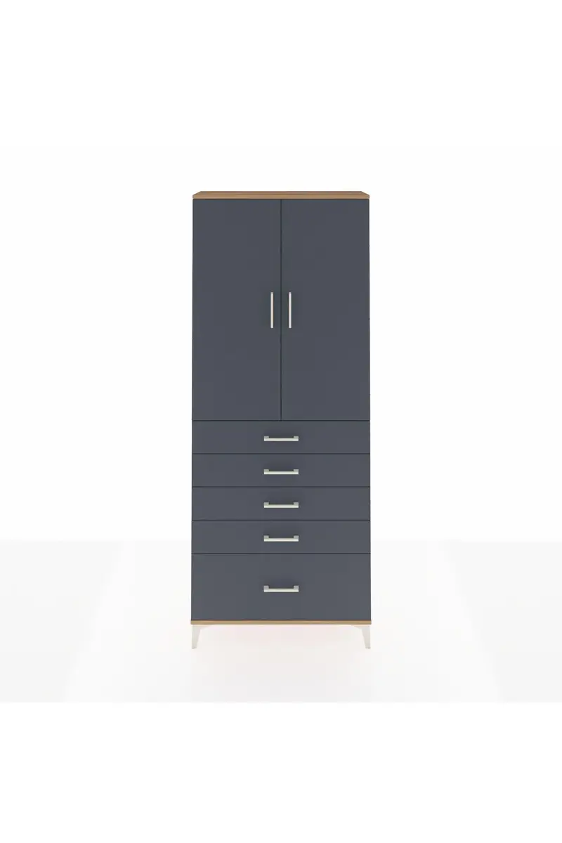Arges Dolap 3 Raflı 5 Çekmeceli 2 Kapaklı 88x30x221