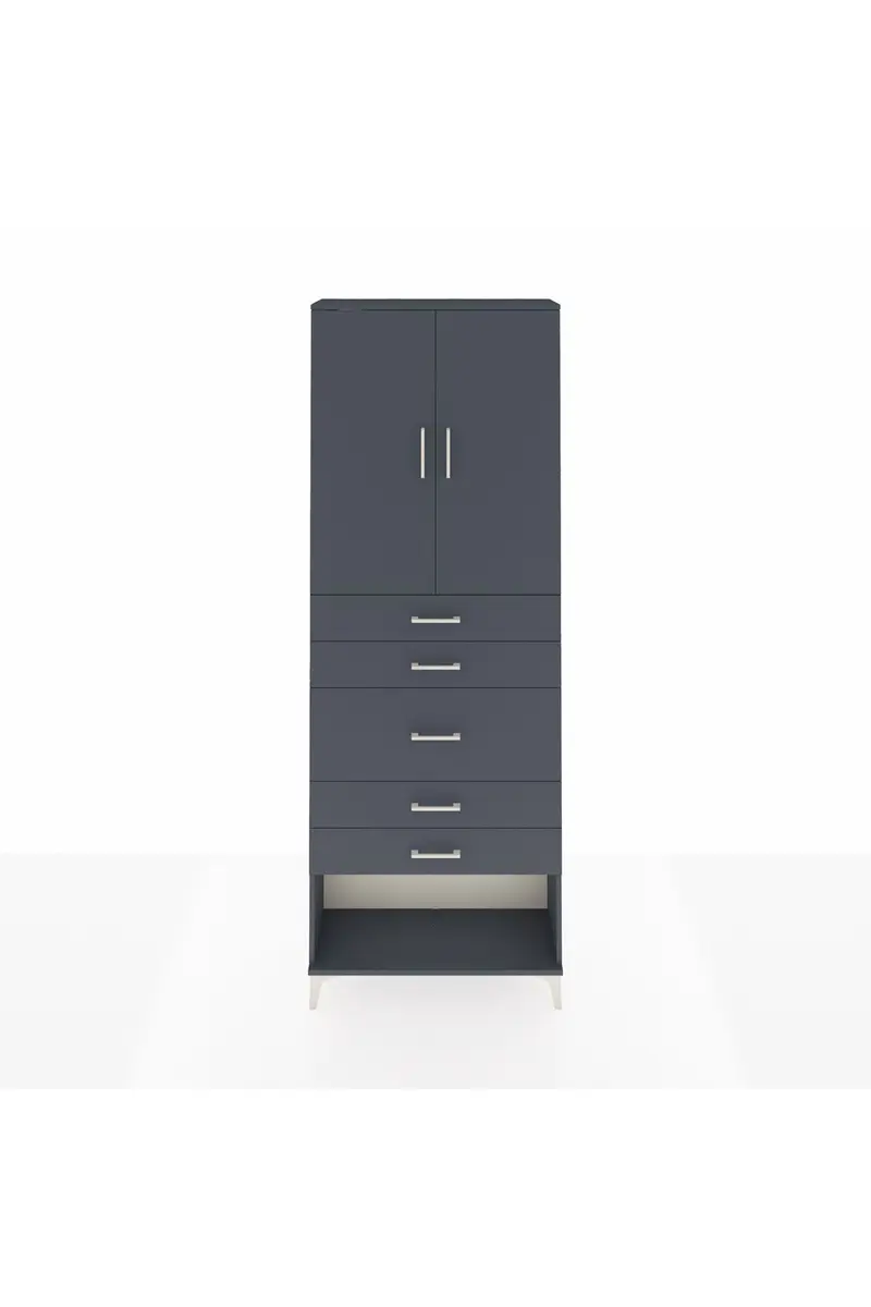 Arges Dolap 3 Raflı 5 Çekmeceli 2 Kapaklı 88x30x243