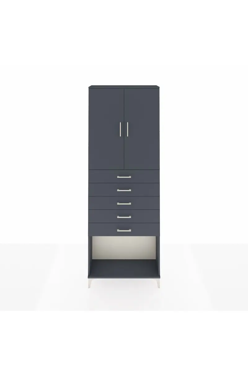 Arges Dolap 3 Raflı 5 Çekmeceli 2 Kapaklı 88x30x243