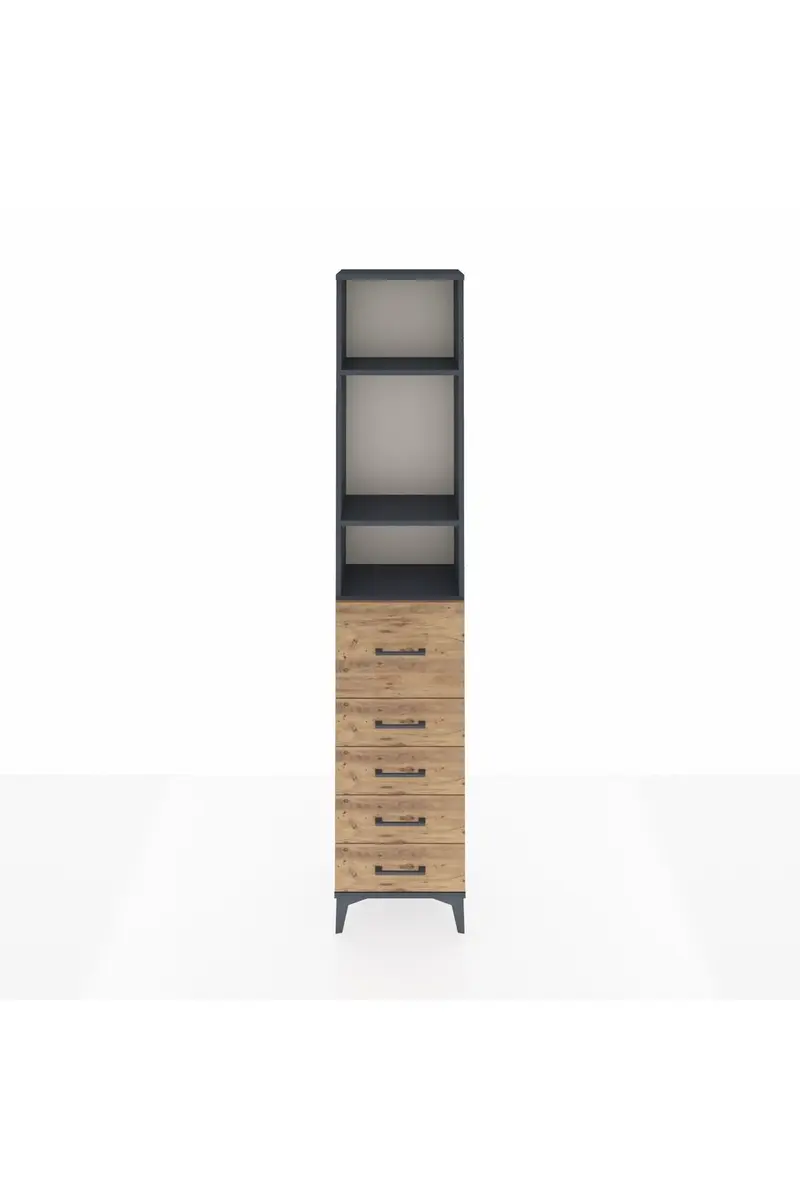 Arges Dolap 3 Raflı 5 Çekmeceli 44x30x221