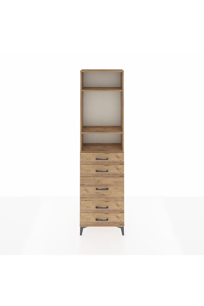 Arges Dolap 3 Raflı 5 Çekmeceli 60x30x221