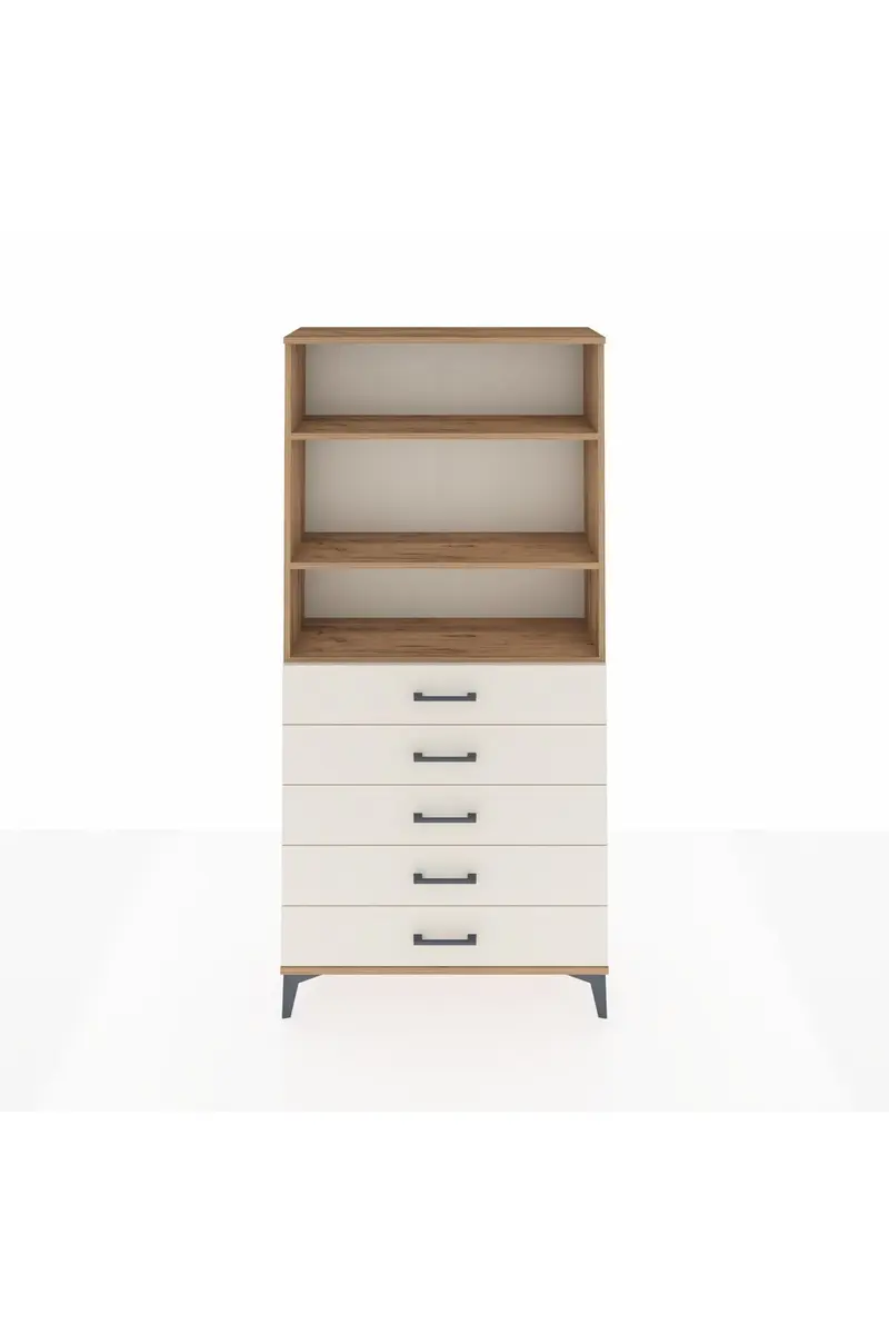 Arges Dolap 3 Raflı 5 Çekmeceli 88x30x182
