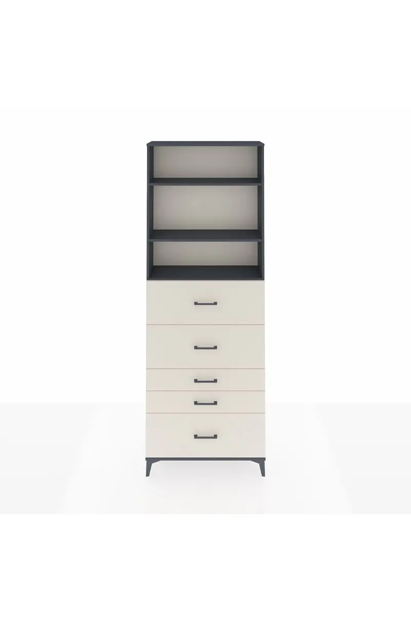 Arges Dolap 3 Raflı 5 Çekmeceli 88x30x243