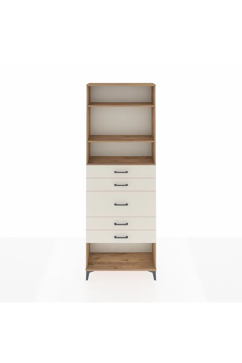 Arges Dolap 3 Raflı 5 Çekmeceli 88x30x243