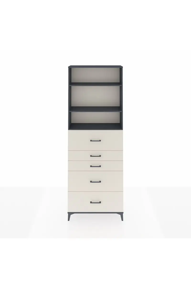 Arges Dolap 3 Raflı 5 Çekmeceli 88x30x243