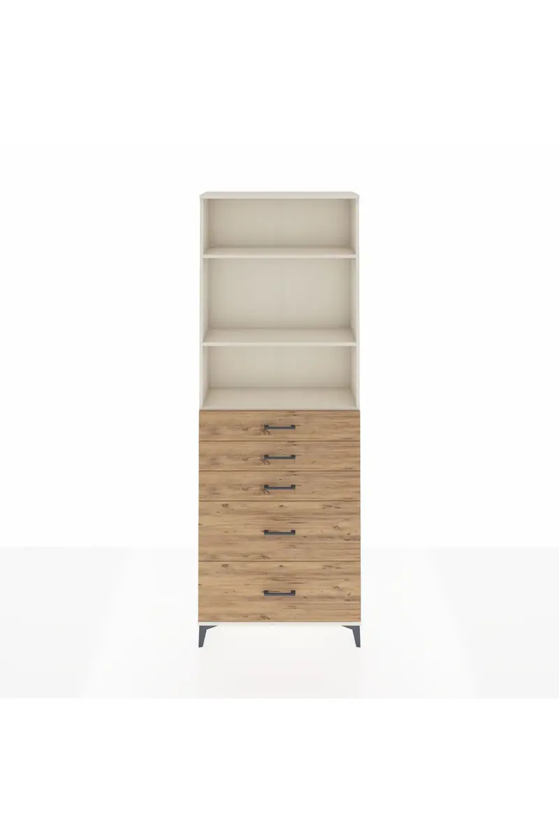 Arges Dolap 3 Raflı 5 Çekmeceli 88x30x243