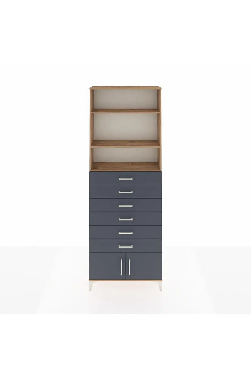 Arges Dolap 3 Raflı 6 Çekmeceli 2 Kapaklı 88x30x243