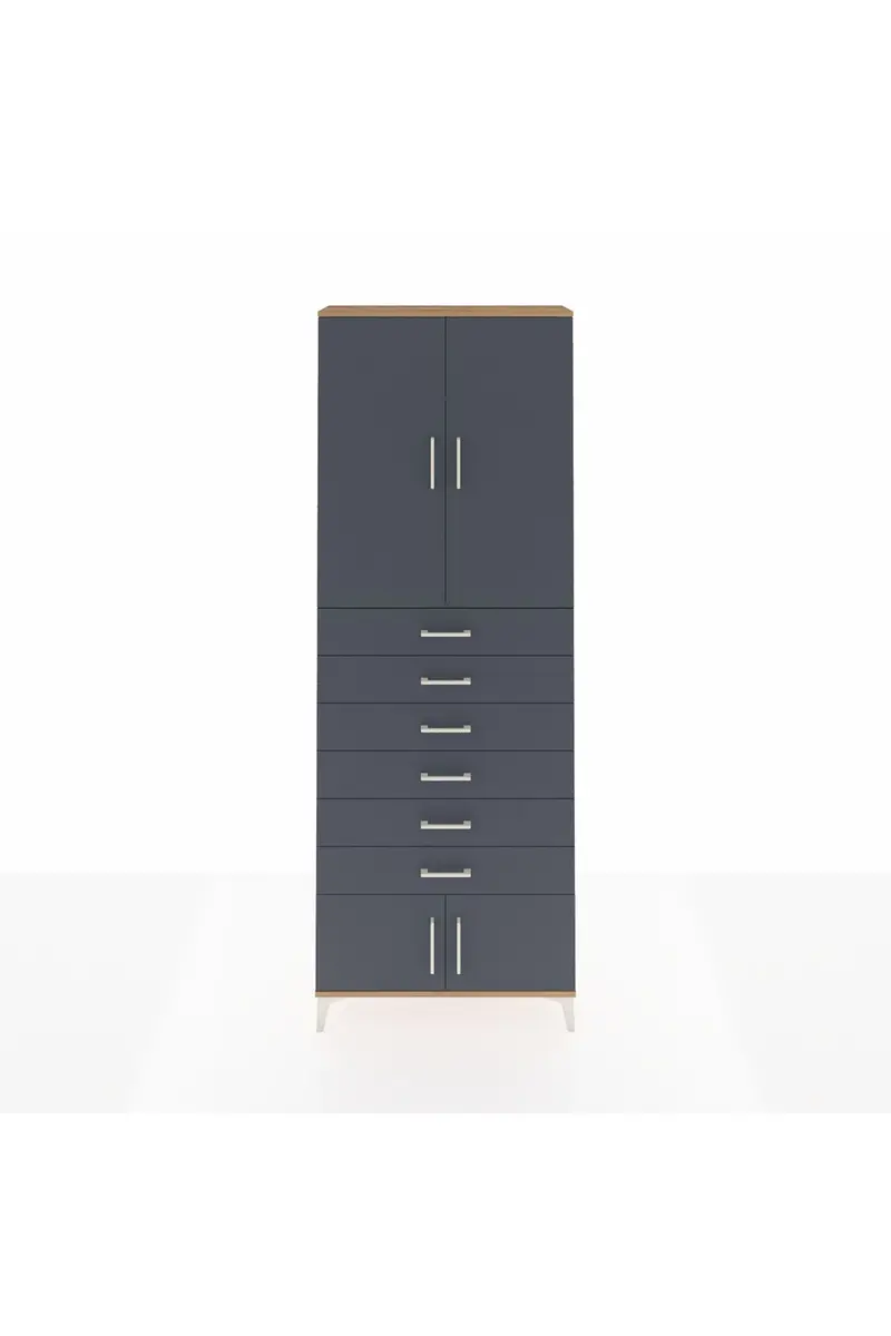 Arges Dolap 3 Raflı 6 Çekmeceli 4 Kapaklı 88x30x243