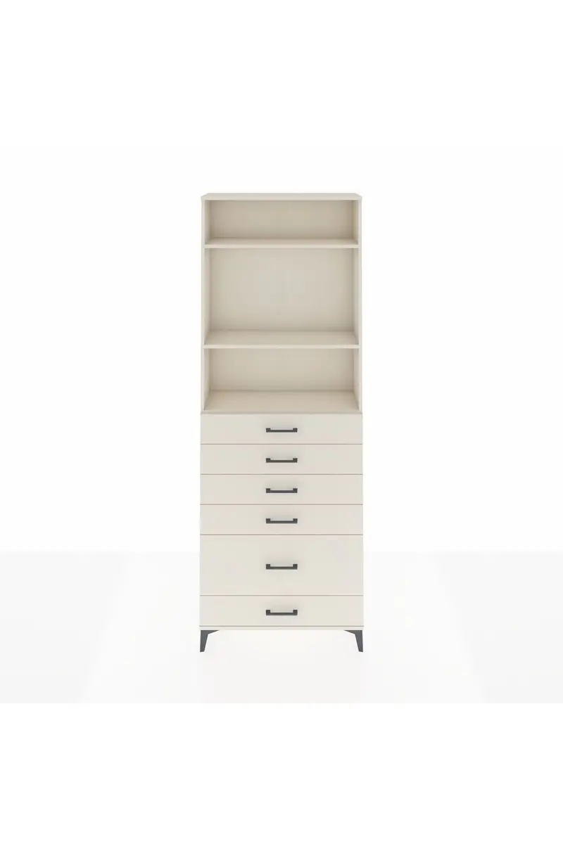 Arges Dolap 3 Raflı 6 Çekmeceli 88x30x243