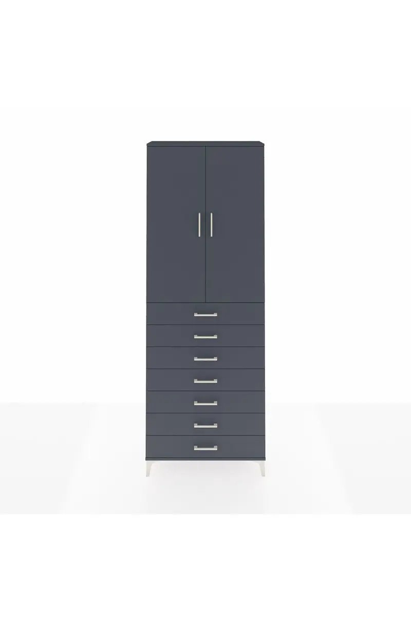 Arges Dolap 3 Raflı 7 Çekmeceli 2 Kapaklı 88x30x243