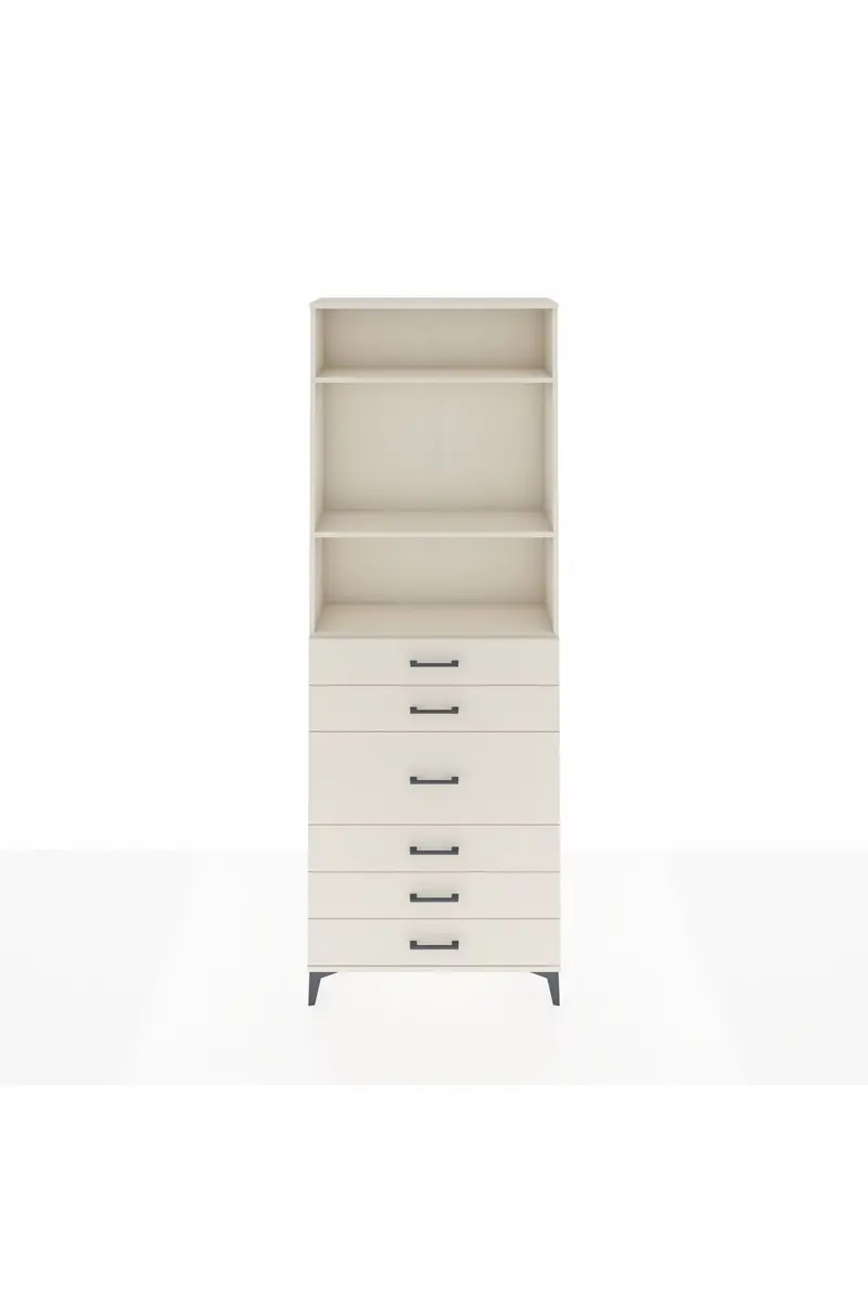 Arges Dolap 3 Raflı 7 Çekmeceli 2 Kapaklı 88x30x243