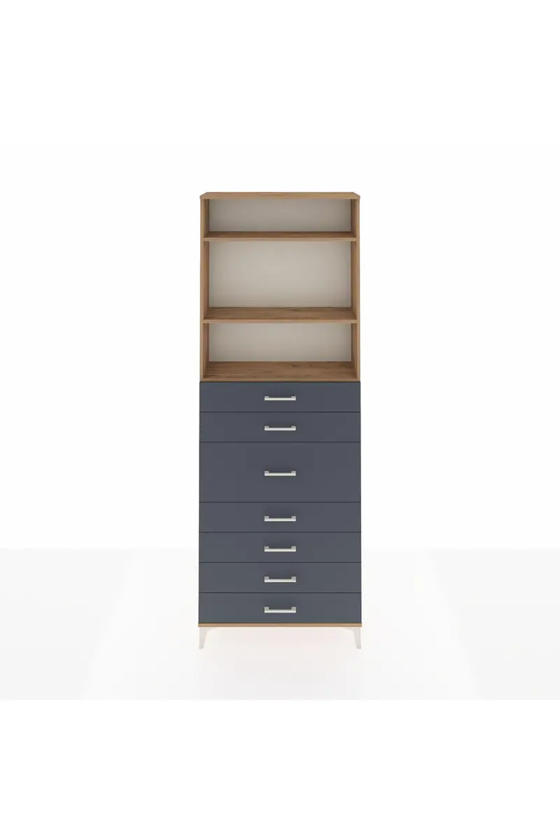 Arges Dolap 3 Raflı 7 Çekmeceli 88x30x243