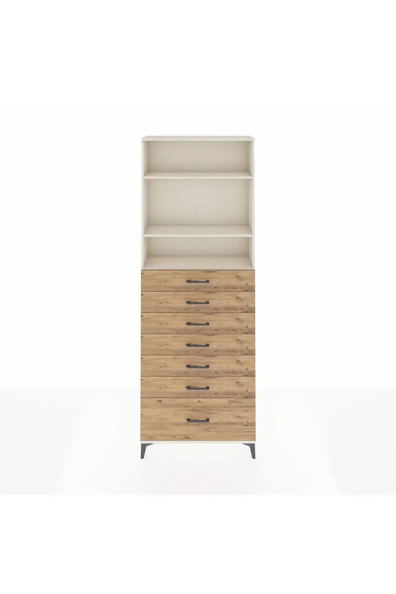 Arges Dolap 3 Raflı 7 Çekmeceli 88x30x243