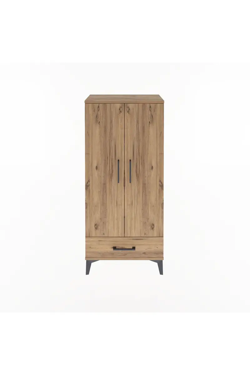 Arges Dolap 3 Raflı Tek Çekmeceli 2 Kapaklı 60x30x134