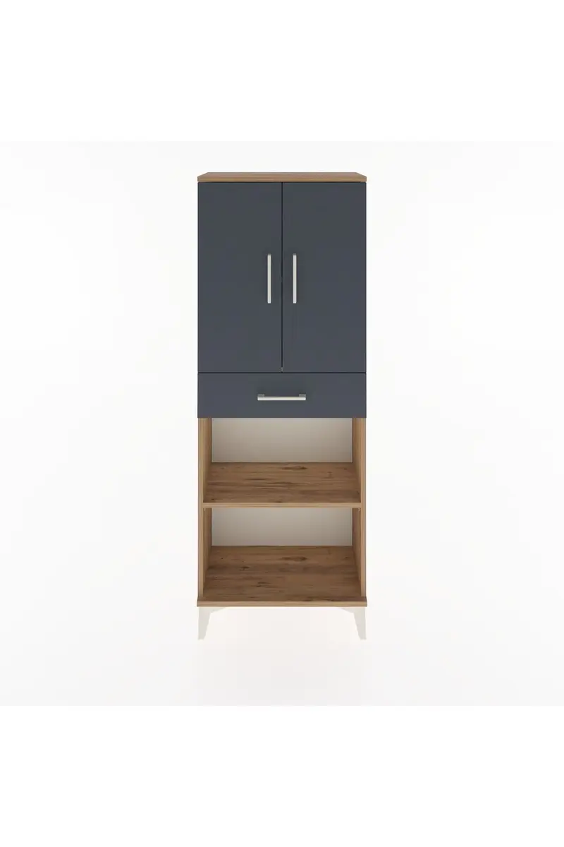 Arges Dolap 3 Raflı Tek Çekmeceli 2 Kapaklı 60x30x163