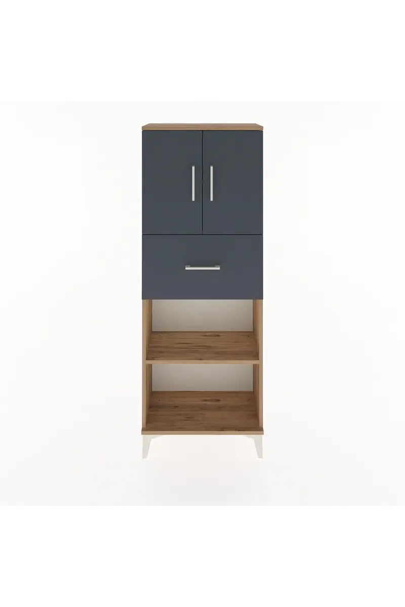 Arges Dolap 3 Raflı Tek Çekmeceli 2 Kapaklı 60x30x163