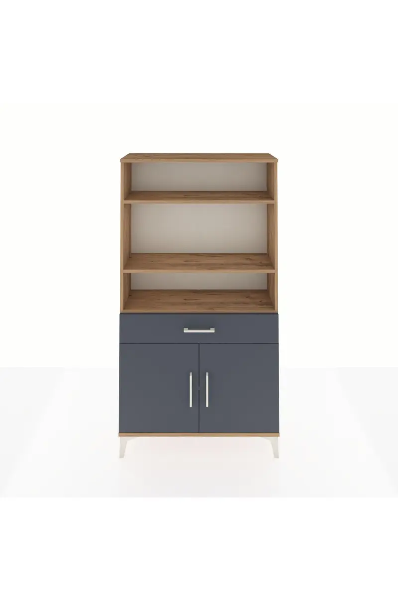 Arges Dolap 3 Raflı Tek Çekmeceli 2 Kapaklı 88x30x163
