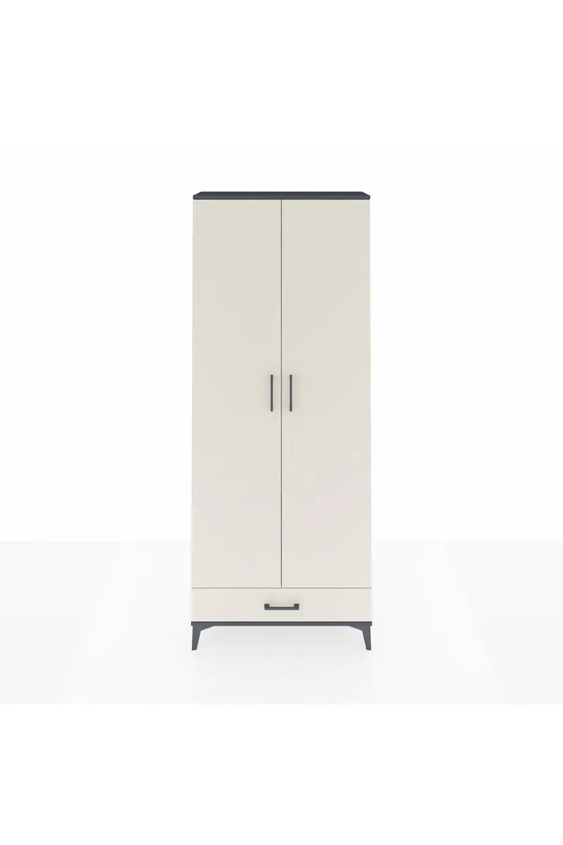 Arges Dolap 3 Raflı Tek Çekmeceli Tek Askılı 88x30x221
