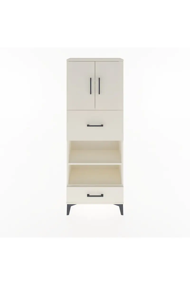 Arges Dolap 4 Raflı 2 Çekmeceli 2 Kapaklı 60x30x163