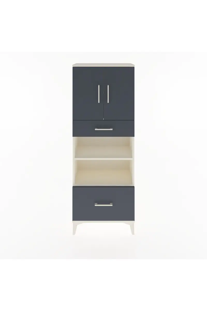 Arges Dolap 4 Raflı 2 Çekmeceli 2 Kapaklı 60x30x163