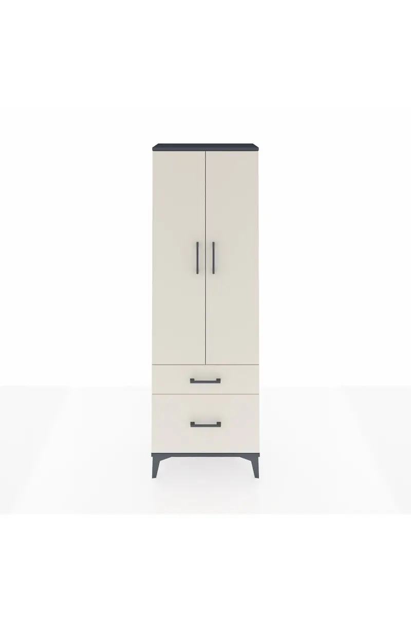 Arges Dolap 4 Raflı 2 Çekmeceli 2 Kapaklı 60x30x182