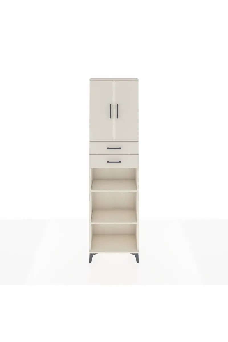 Arges Dolap 4 Raflı 2 Çekmeceli 2 Kapaklı 60x30x221