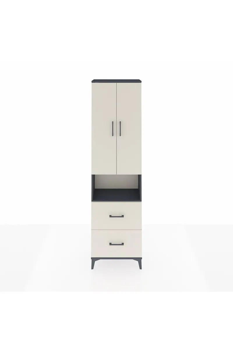 Arges Dolap 4 Raflı 2 Çekmeceli 2 Kapaklı 60x30x221