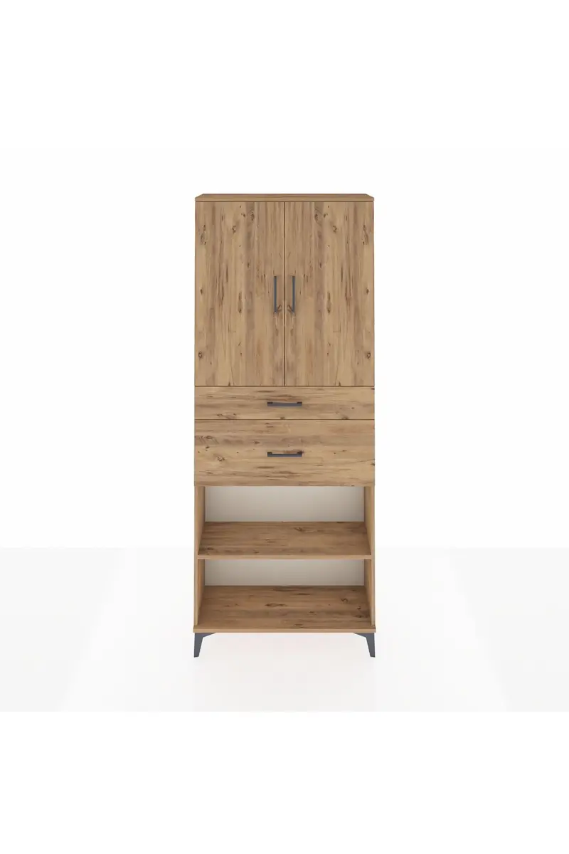 Arges Dolap 4 Raflı 2 Çekmeceli 2 Kapaklı 88x30x221