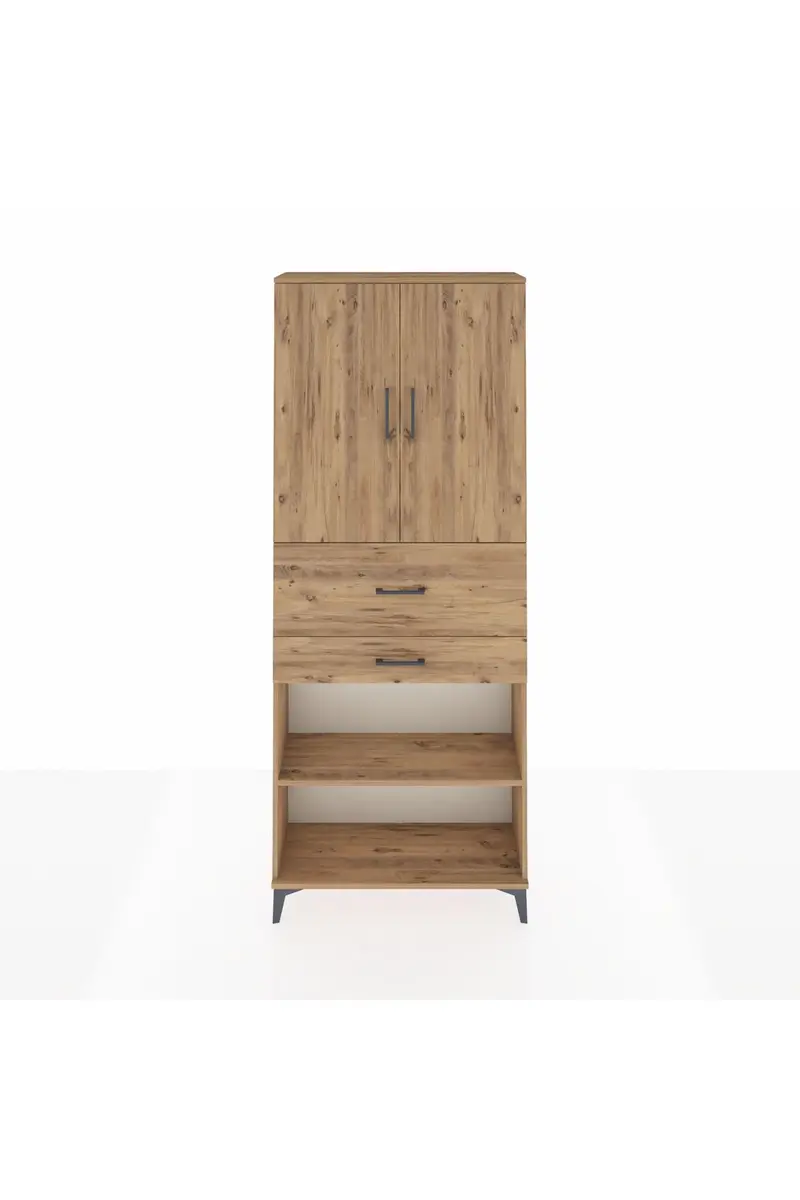 Arges Dolap 4 Raflı 2 Çekmeceli 2 Kapaklı 88x30x221