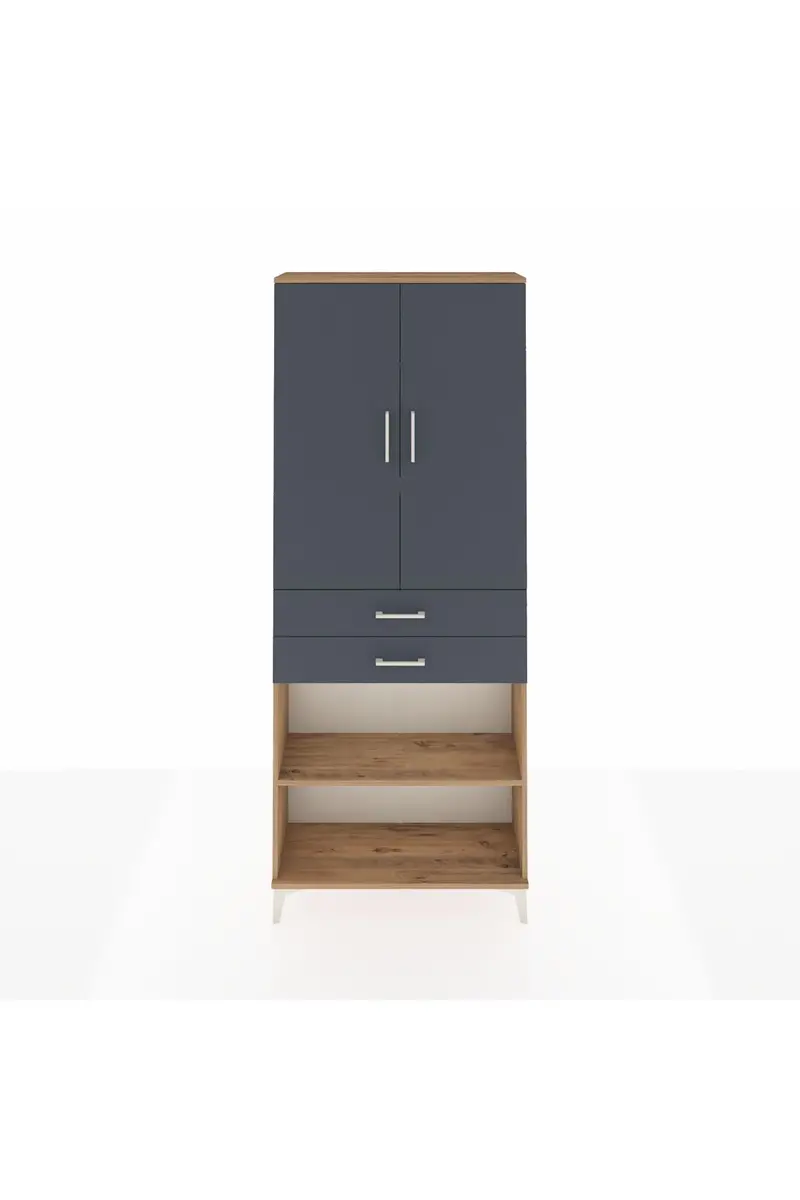Arges Dolap 4 Raflı 2 Çekmeceli 2 Kapaklı 88x30x221