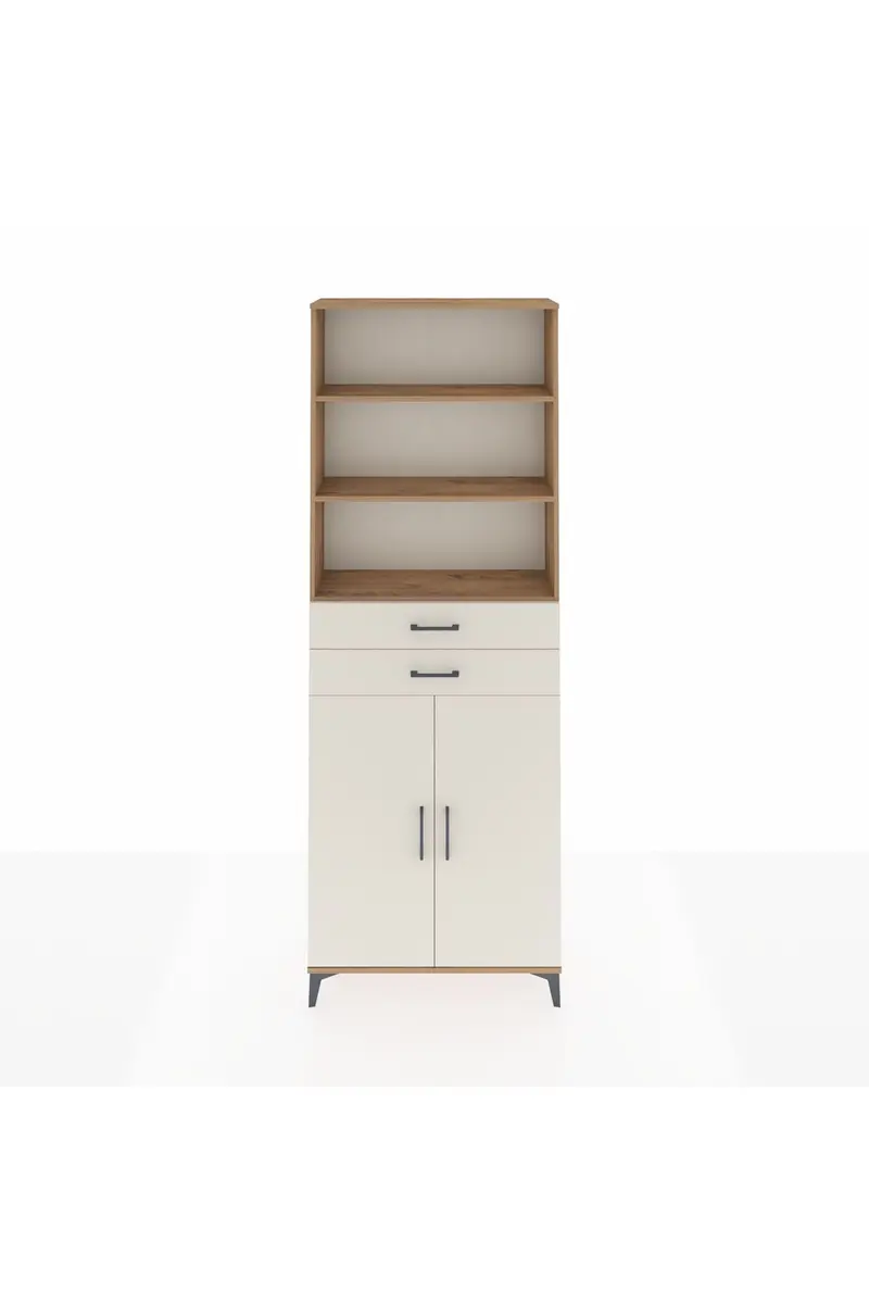 Arges Dolap 4 Raflı 2 Çekmeceli 2 Kapaklı 88x30x243
