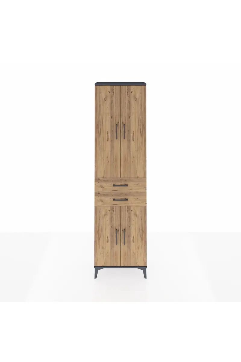 Arges Dolap 4 Raflı 2 Çekmeceli 4 Kapaklı 60x30x221