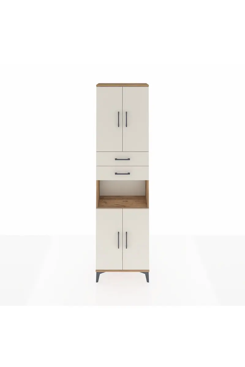 Arges Dolap 4 Raflı 2 Çekmeceli 4 Kapaklı 60x30x221
